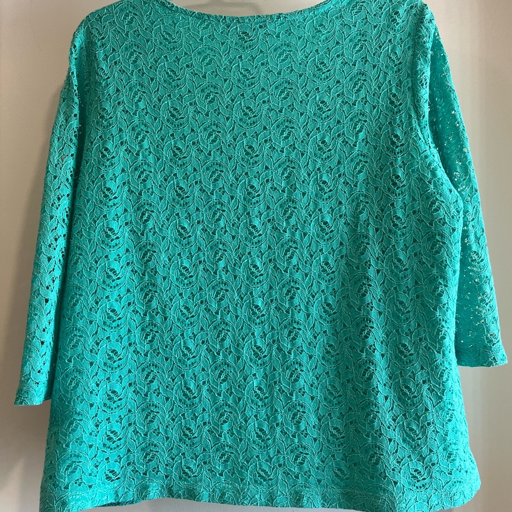 Rebecca Malone - Green Lace Blouse PXL - Picture 2 of 7